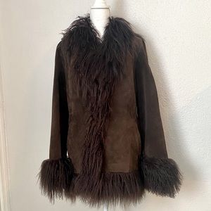 Brown Faux Suede Jacket
